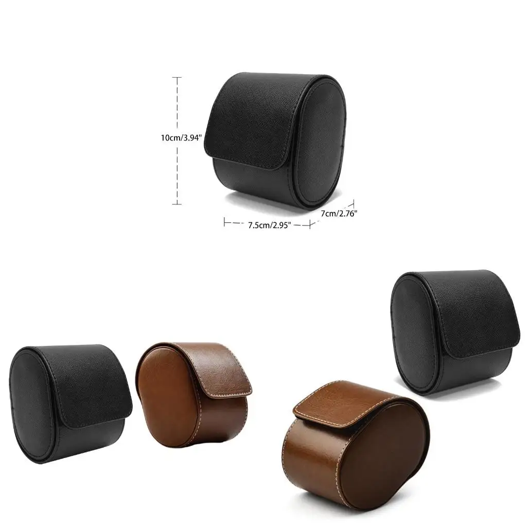 

Luxury Leather Watch Storage Box Travel Single Watch Case Watch Gift Box For Christmas Anniversary Birthday Wristwatch Packaging