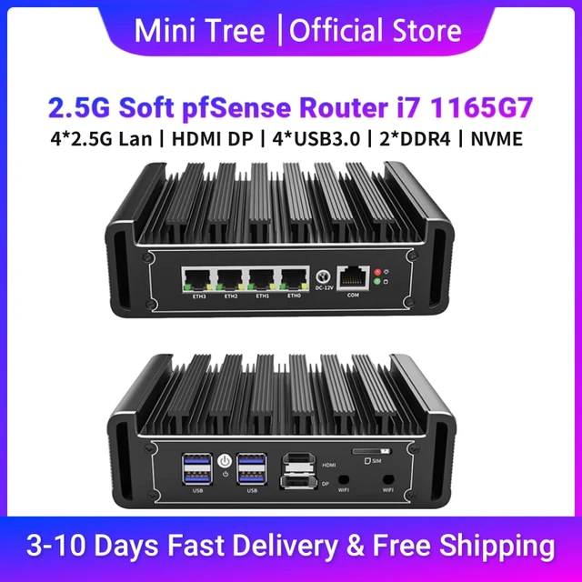 Fanless Mini Firewall PC Core I7-1165G7 I5-1135G7 Rugged Industrial  Computer DDR4 NVMe HD DP 4xIntel i225 i226 2.5G Soft Router - AliExpress