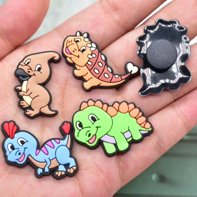 10-50Pcs Mix Dinosaur Kids PVC Shoe Charms DIY Bracelet Slipper Buckle Accessories Diplodocus Designer Ornaments