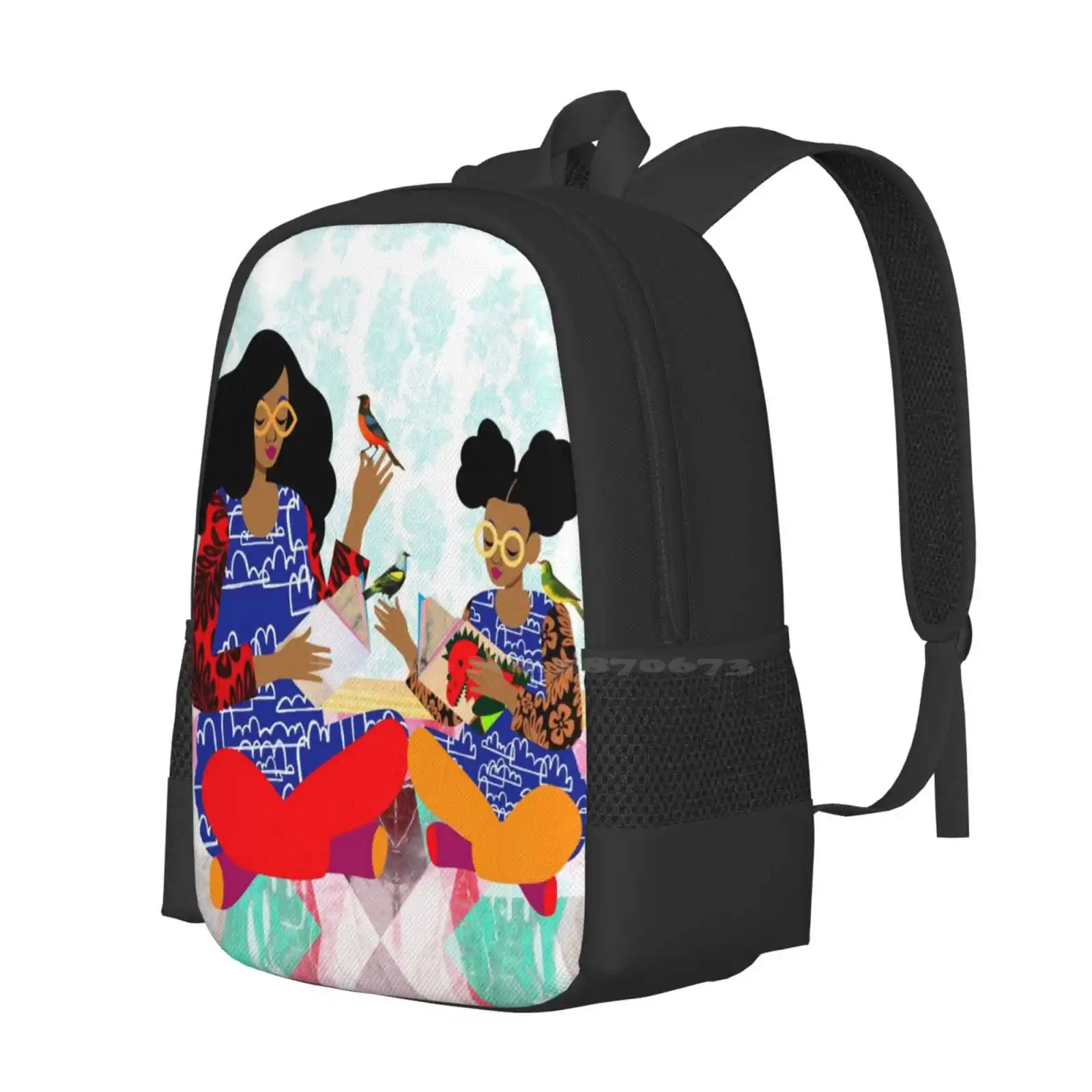 Copycat Hot Sale Schoolbag Backpack Fashion Bags African American Woman Black Girl Mother And Child Mother And Daughter Sister