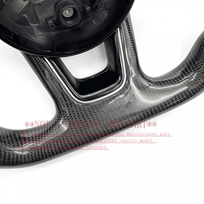 For Audi Steering Wheel Cover A4 B9 S Half Perforated Line Black Center Mark Carbon Fiber Big Paddles Horn Shell