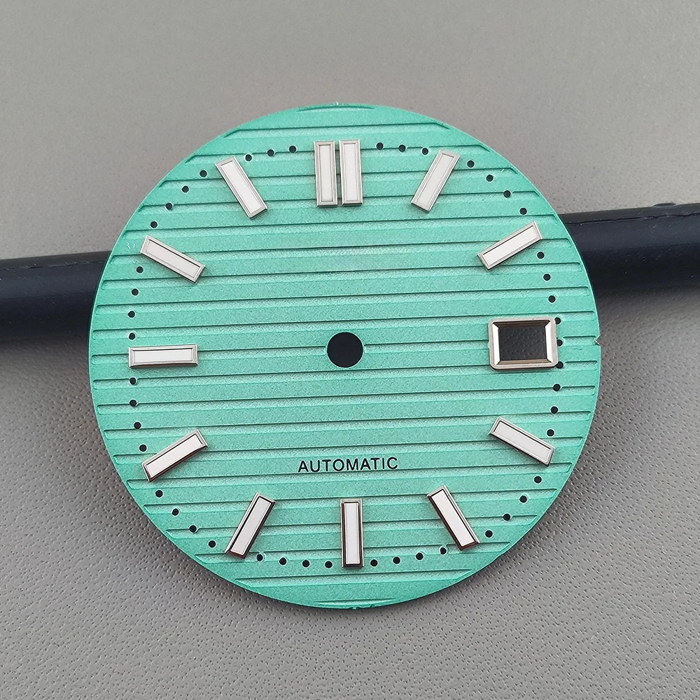 NH35 dial 30.5mm Nautilus dial Watch S dial green luminous dial Suitable for NH35 movement watch accessories Watch repair tool