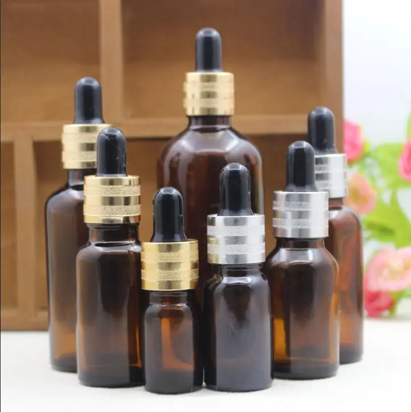 5ml10ml15ml20ml30ml50ml100ml brown glass bottle dropper lid essential oil sample toner moisture lotion emulsion cosmetic packing