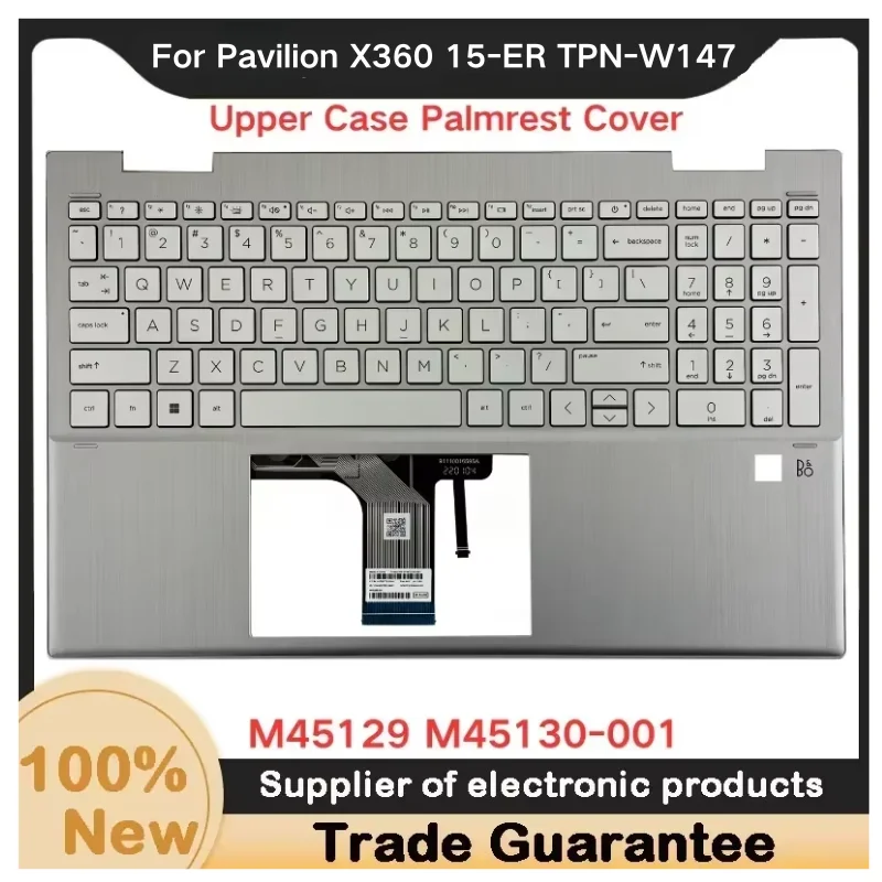 For Kailxuling Pavilion X360 15-ER TPN-W147 LCD Back Cover A Shell / Upper Case Palmrest Cover With keyboard M45129 M45130-001 view 3