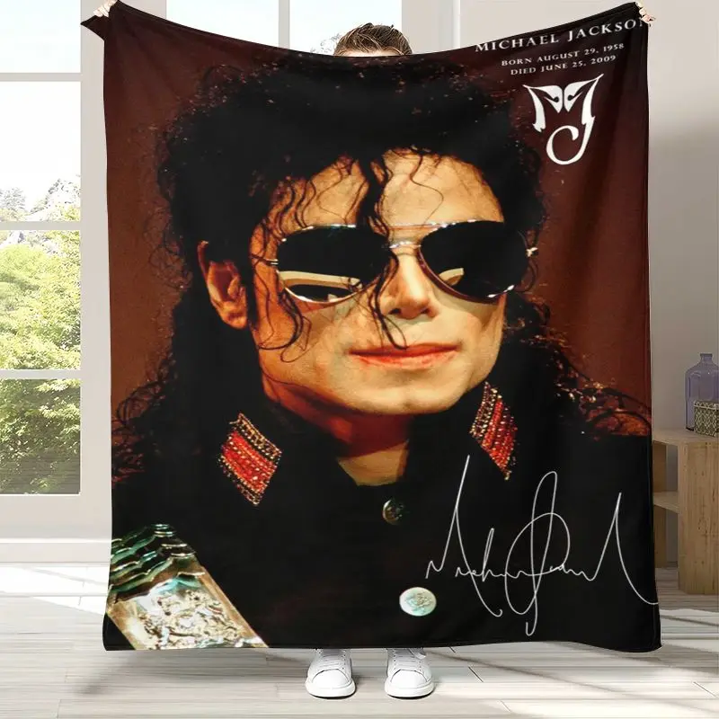 Retro Michael Jackson King of Pop MJ Flannel Blanket,Ultra Soft Warm Plush Throw for Home Bedroom Bed Sofa Cover Picnic gift