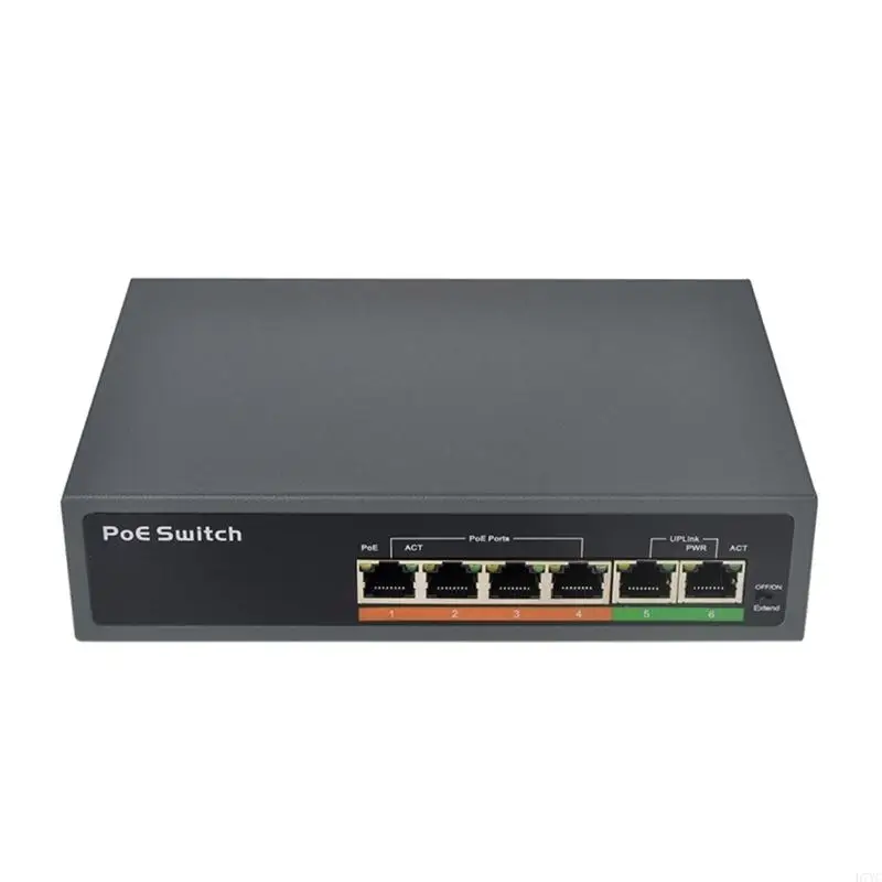 D7YC 6 Cổng Gigabit 100/1000Mbps PoE 4 Cổng POE @ 43W IEEE802.3AF, 2 Cổng Gigabit Uplink, PSE604EX