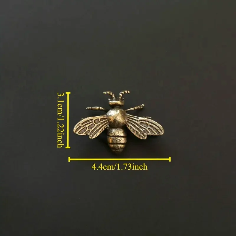 Vintage Messing 1 Stück/3 Stück Mini-Bienen-Sammlerfiguren - Handgefertigte antike Schreibtischdekorationen - Ideales Geschenk für Heim- und Büro-Sammler – Detail 1