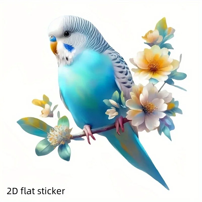 

[3D Stickers | Parrot] 3D Stickers | Parrot with Flowers - Covers Scratches & Glossy Decorations