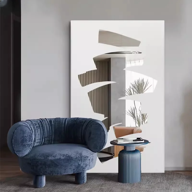 Home Products Korean Style Modern Mirror Living Room Square Aesthetic Bedroom Mirror Nordic Twisted Wonderland Garden Spiegels