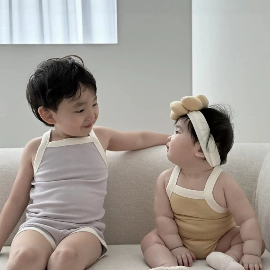 2026 Summer New Baby Sleeveless Sling Bodysuit Newborn Cotton Vest Solid Infant Jumpsuit For Boy Girl Toddler Clothes 0-24M