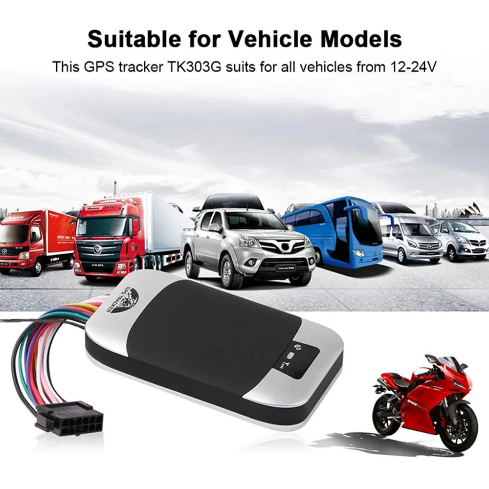 Coban TK303G GPS303G Car GPS Tracker Vehicle GPRS Locator 2G GSM Anti-theft Alarm Positioning Accuracy 5-50 Meters Google Map