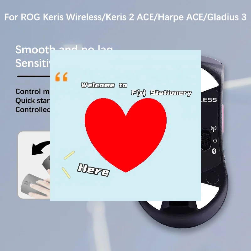 1Set Mouse Foot Sticker For ROG Keris Wireless Gaming Mouse Non-Slip Pad E-Sport Gamer-F(x)