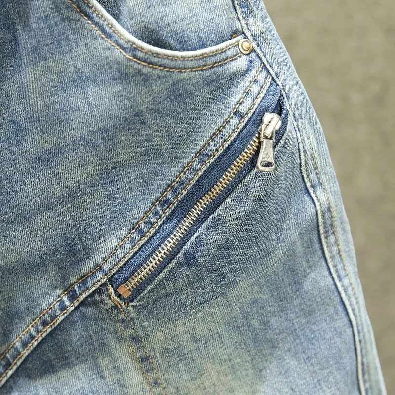 2024 Lente En Herfst Nieuwe Mode Blauwe Patchwork Denim Broek Heren Casual Slank Comfortabel Ademend Hoge Kwaliteit Jeans 28-36