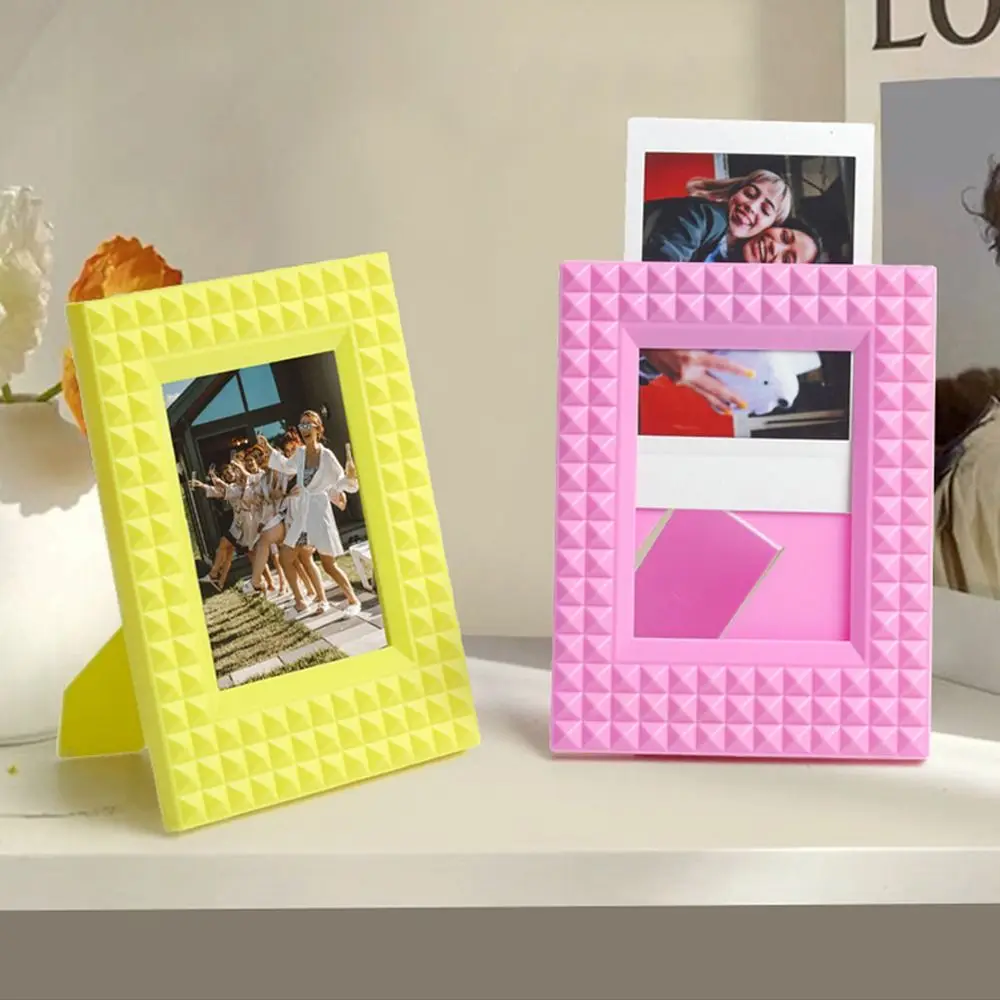 Desktop Decor Instant Camera Photo Frame Stamp Rivet 3 inch Picture Holder Vertical Creative for Polaroid/Fujifilm Instax