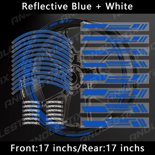 Reflective Motorcycle Wheel Stickers Hub Decal Rim Stripe 17 Inchs For YAMAHA Honda Kawasaki Suzuki BMW KTM Husqvarna Triumph - Image 24