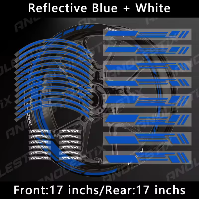 Reflective Motorcycle Wheel Stickers Hub Decal Rim Stripe 17 Inchs For YAMAHA Honda Kawasaki Suzuki BMW KTM Husqvarna Triumph - Image 24