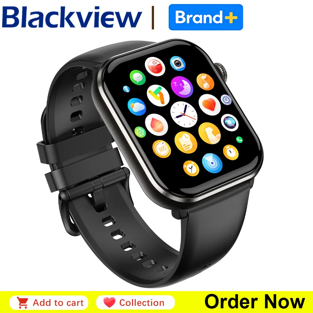 

Blackview R60 Bluetooth Call Smartwatch 1.96'' AMOLED HD Screen Blood Oxygen Heart Rate Monitor Fitness Tracker for Men Women
