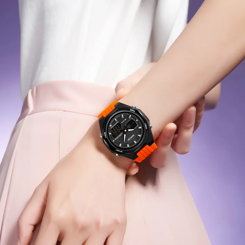 산다 6267 패션 명품 남성용 전자 쿼츠 시계 스포츠 다기능 방수 LED 학생용 전자 시계 2025