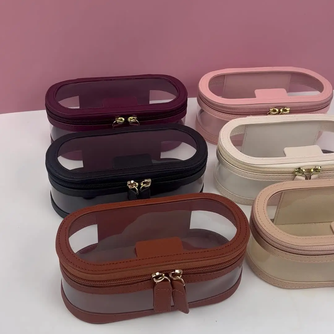 Sac de maquillage et de toilette personnalisé en cuir PU multicolores avec grande capacité de rangement et sac de maquillage imperméable