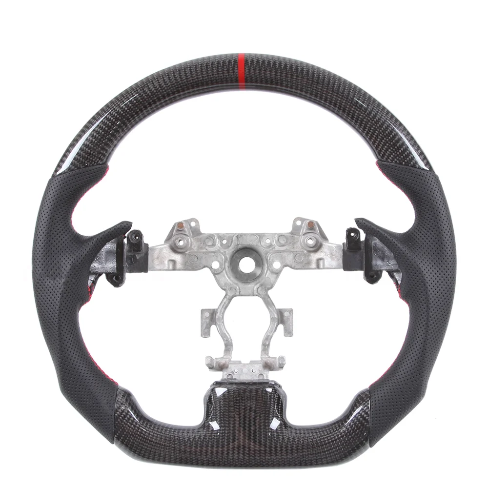 G37 Real Carbon Fiber Custom Car Steering Wheel For Infiniti G37 G25 Q60 QX50 Coupe Sedan LED Smart Steering Wheel