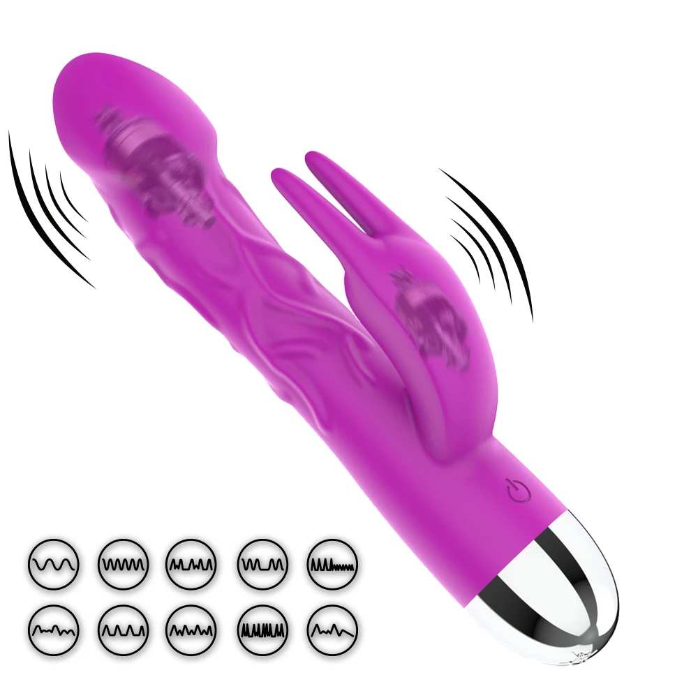 Huge Dildo Rabbit Vibrator for Women Clitoris Stimulation Massage 10 Speed G Spot Vibrator USB Rechargeable Adult Sex Toys