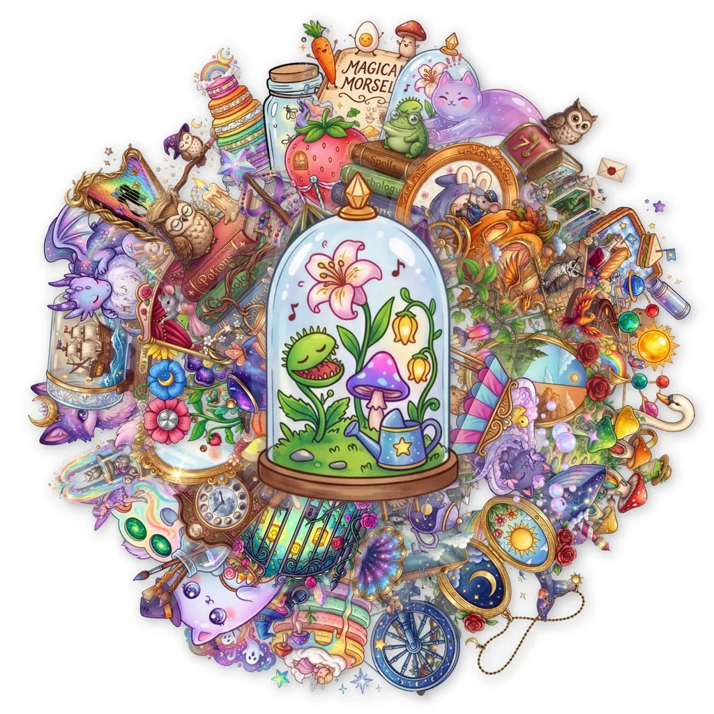 50Pcs Dreamy Fairy Tale Clear Waterproof Stickers Fantasy Elf Witch Castle Transparent Decal For Journal RecordingYourLife Store
