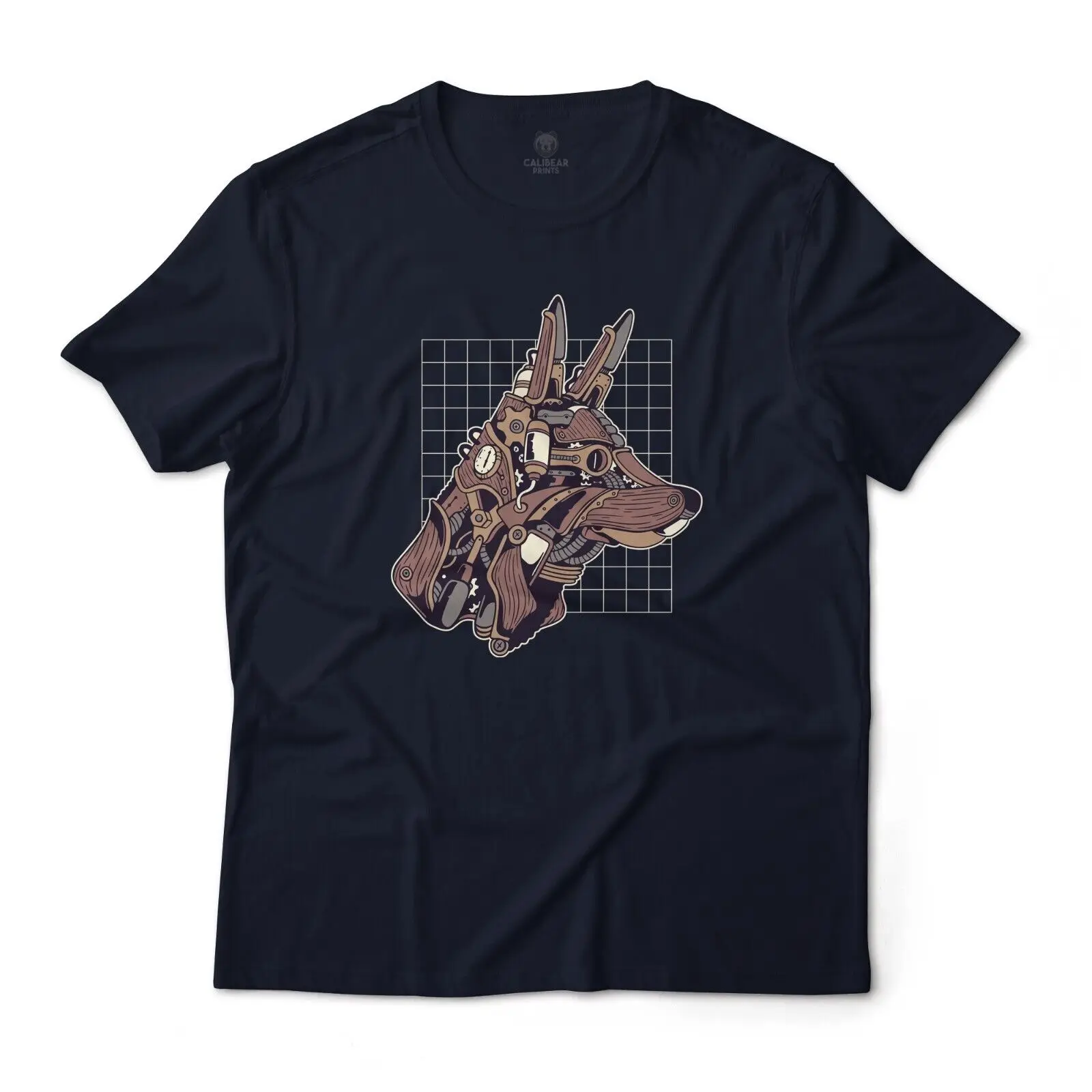 Steampunk Dog Hound Fantasy Art Graphic T-Shirt Unisex Lightweight Cotton