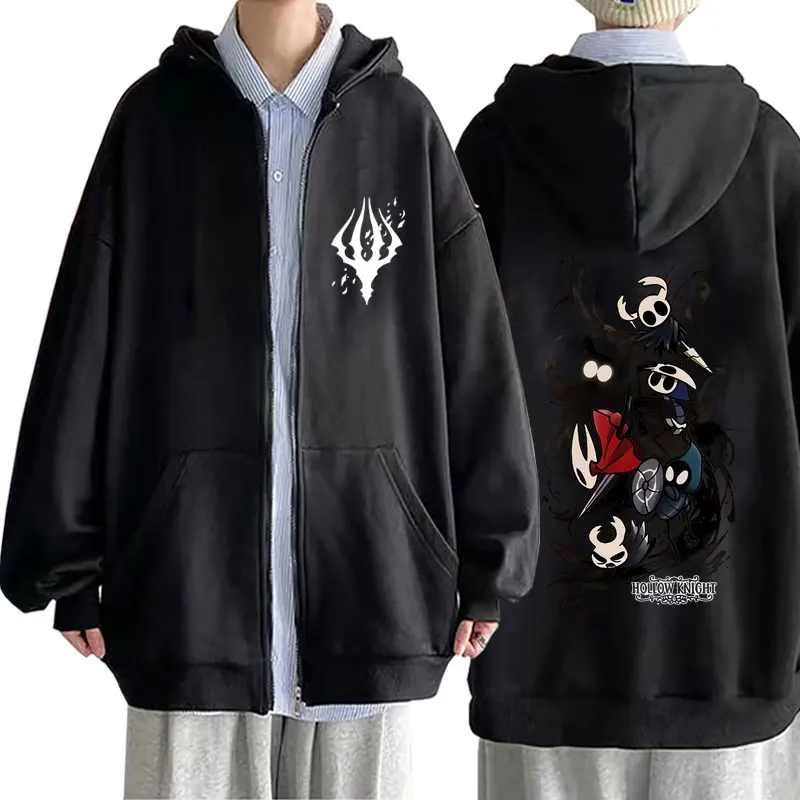 

Game Hollow Knight Zipper Hoodie Men Women Clothing Casual Oversized Zip Up Jacket Coat Unisex Vintage Otaku Lovers Streetwear