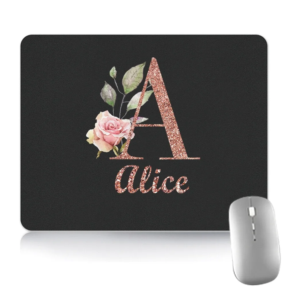 Premium Wear Resistant PU Leather Customizable Mouse Pad With Engraved Name, Waterproof Easy Clean Mat For Laptop PC