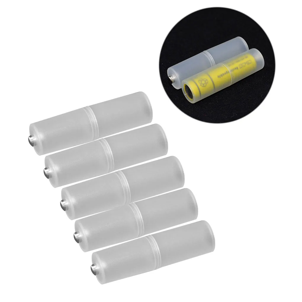 5pcs AAA to AA Battery Adapters Battery Cell Size Converter Holder Cases Plastic Boxes with Copper Electrode