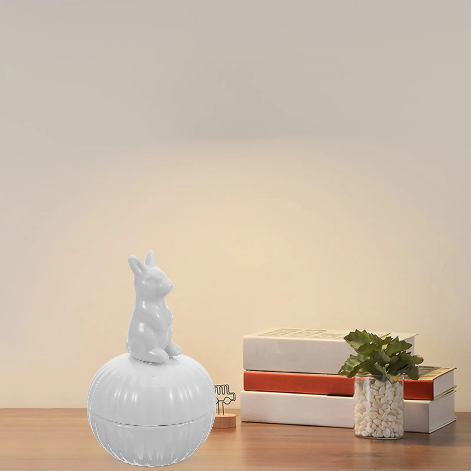 

Rabbit Ceramic Jewelry Box Cute Animal Shape Storage Container for Bracelets Earrings Rings Tabletop Decorative Jewelry