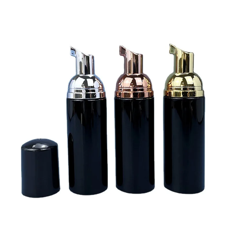 Pompa dozująca butelki z pianką 30/60ml małe plastikowe czarne Mini puste mydło do wielokrotnego napełniania butelek do czyszczenia podróży kosmetyki opakowanie