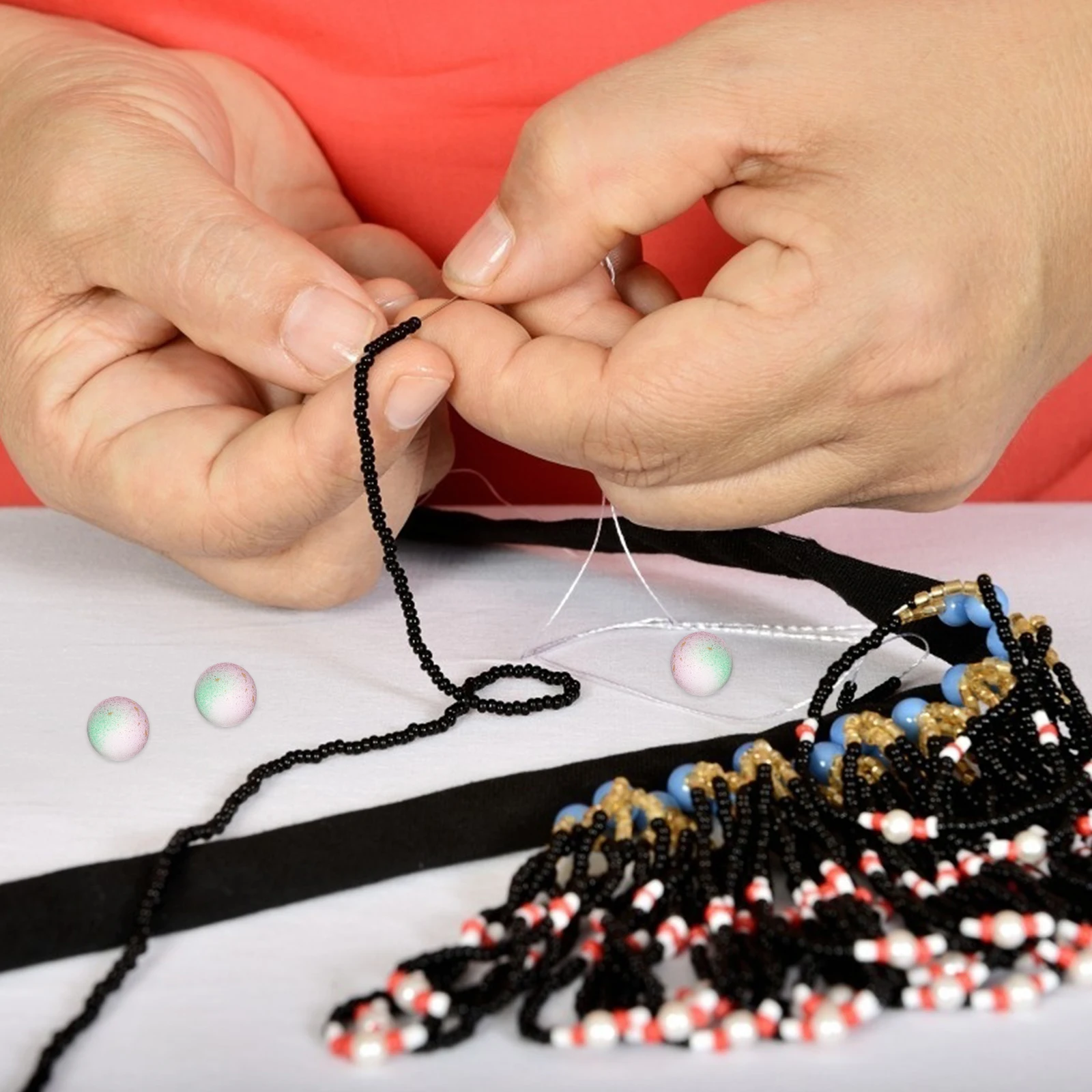 

50pcs Crystal Ball Beads Bright Color Crafting Glass Small Round No Hole for Jewelry Making DIY Hair Decor Accessories