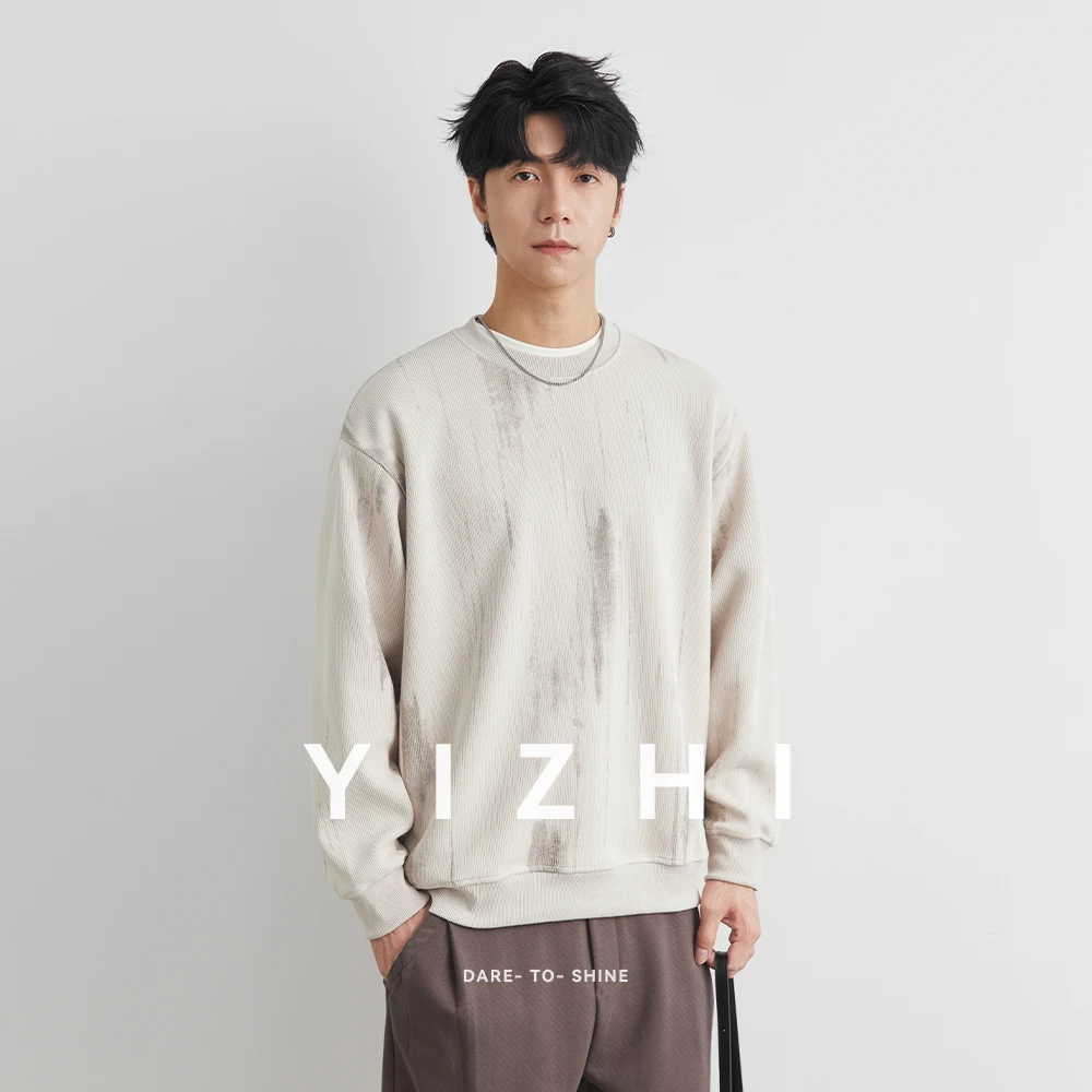 

Fashion Men's Clothing Blend Printed Round Neck Sweater Spring and Autumn New Youth Urban Loose Men's Pullover Long Sleeve Top