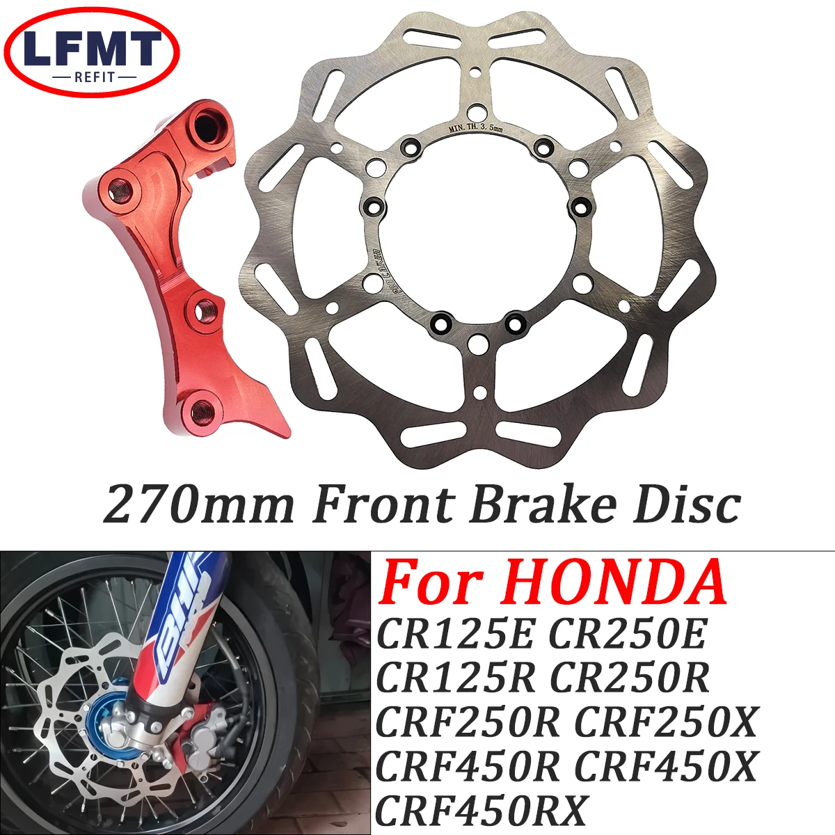 

Motorcycle 270MM Rotor Front Brake Disc For HONDA CR125E 250E CR125R 250R CRF250R 250X CRF450R 450X 450RX Dirt Bike Accessories