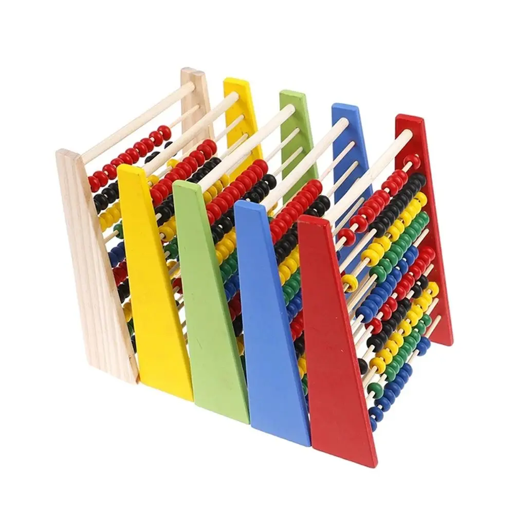 Brinquedo infantil para aprendizagem precoce de matemática, coordenação mão-olho, brinquedo de contagem, cálculo de contas, aprendizagem educacional, ábaco de madeira