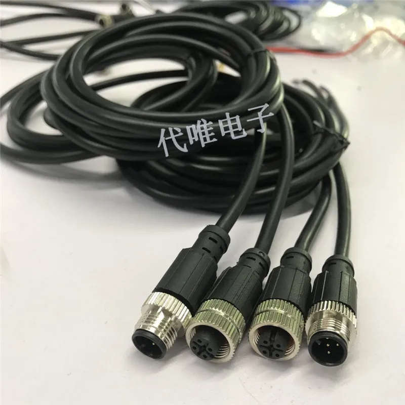 

M12 Elbow Straight Head 4 core 5 core 8 core 12 core Male Head Female Head Single-ended PVC Cable To Plug-in Sensor Connector