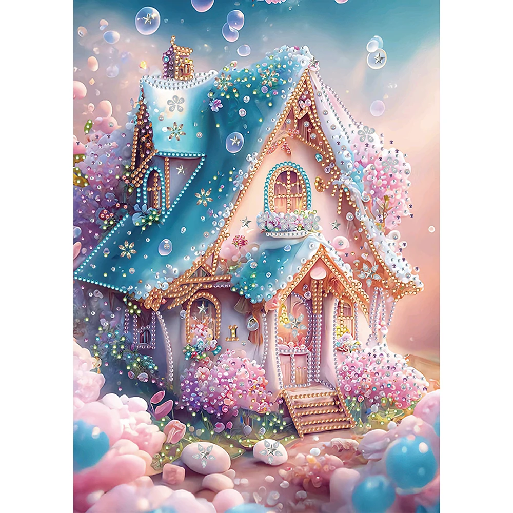 HOMFUN 5D pittura diamante fai da te forma speciale trapano casa delle fate paesaggio cristallo ricamo strass decorazione della parete di casa