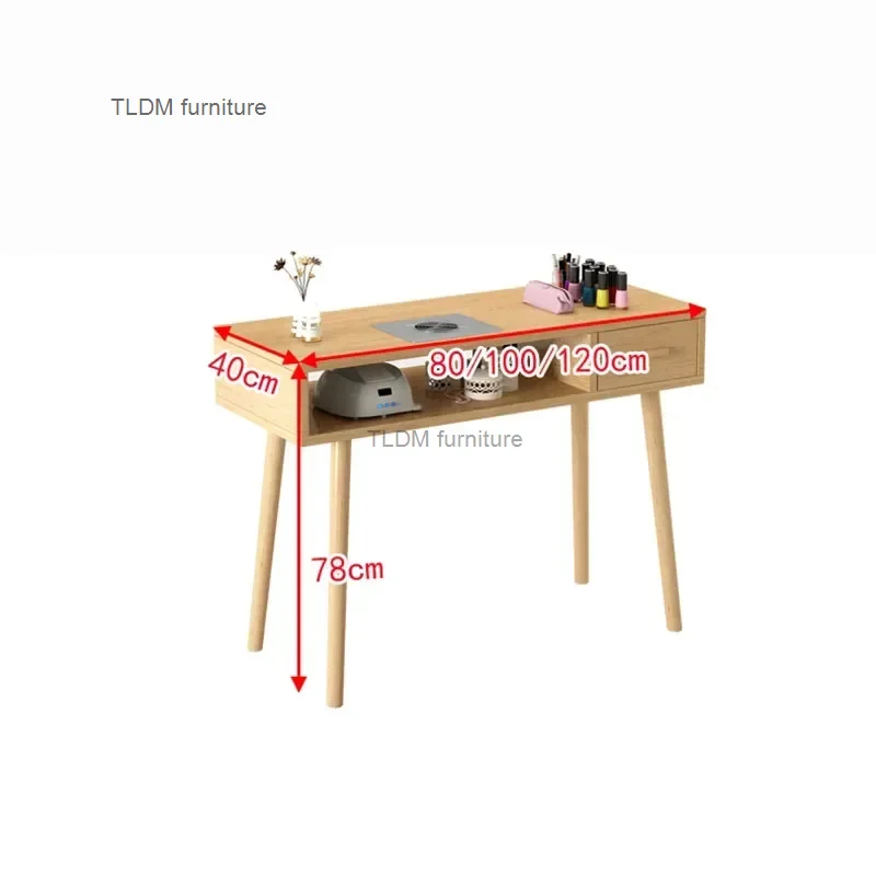 Japanese Wooden Nail Tables Beauty Salon with Vacuum Cleaner Manicure Tables Modern Salon Furniture Light Luxury Manicure Table