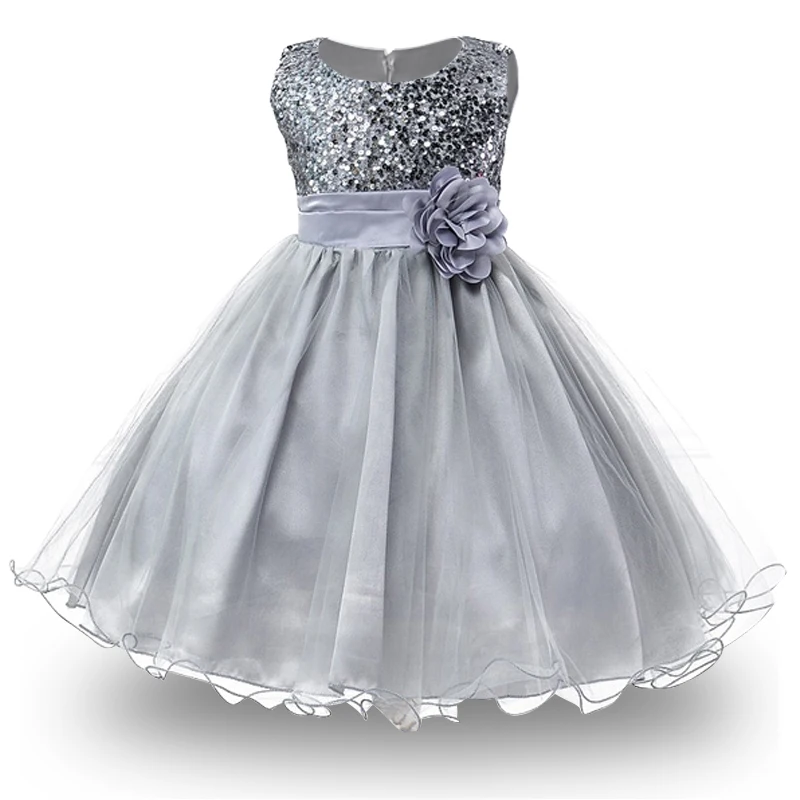 Baby Children Girl Dress NEW Kids Ceremonies Party Summer Princess Wedding Party dress sequins Sleeveless For Girls Clothes