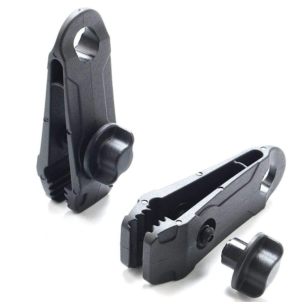 مشبك خيمة أسود للتخييم في الهواء الطلق من النايلون شديد التحمل ومقاوم للرياح وقبضة مشبك لملحقات خيمة قماش تظليل الحديقة