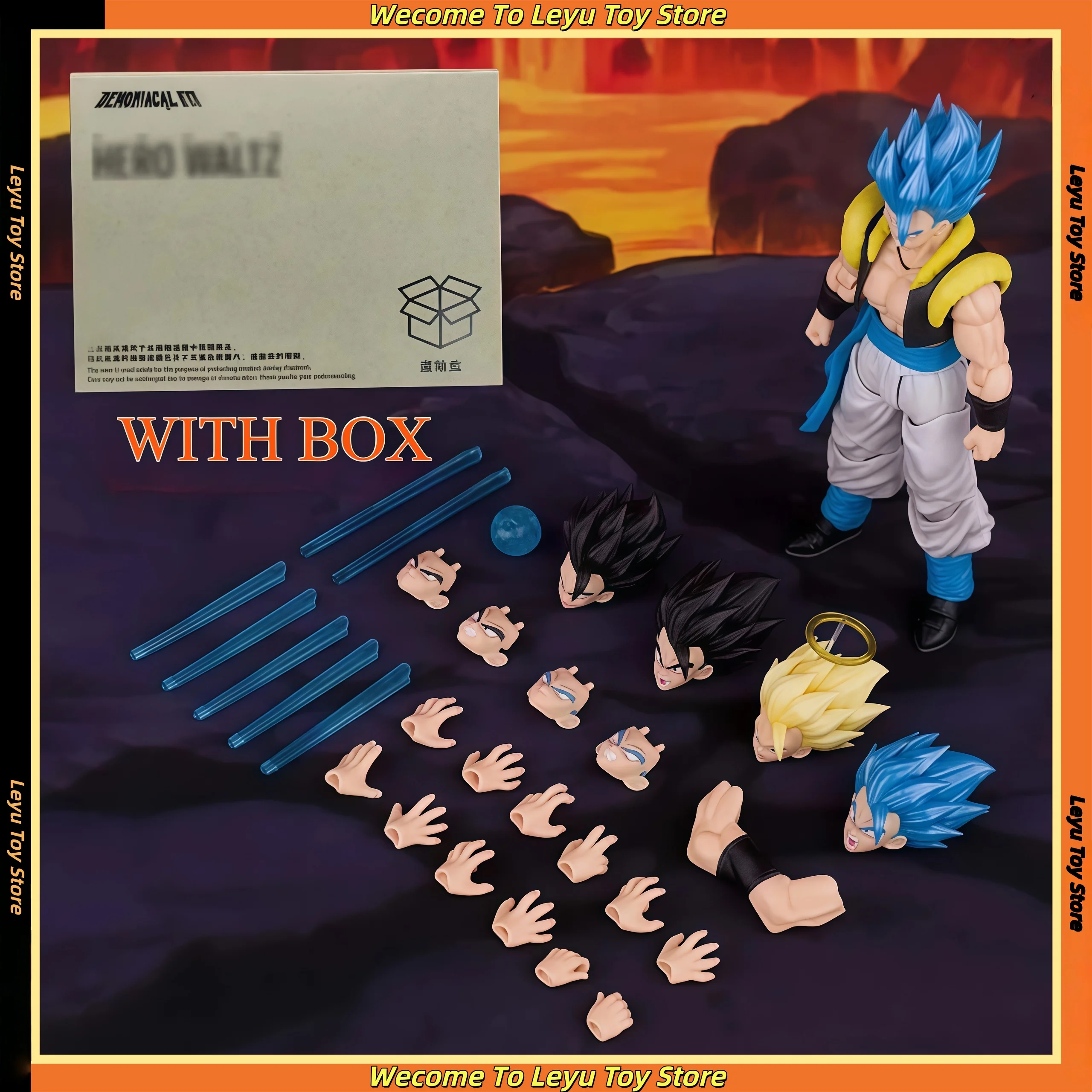 Demoniacal صالح لعبة دراغون بول Z أنيمي الشكل Gogeta عمل تمثال SHF بطل الفالس Gogeta الرقص العليا سوبر سايان لعبة هدية