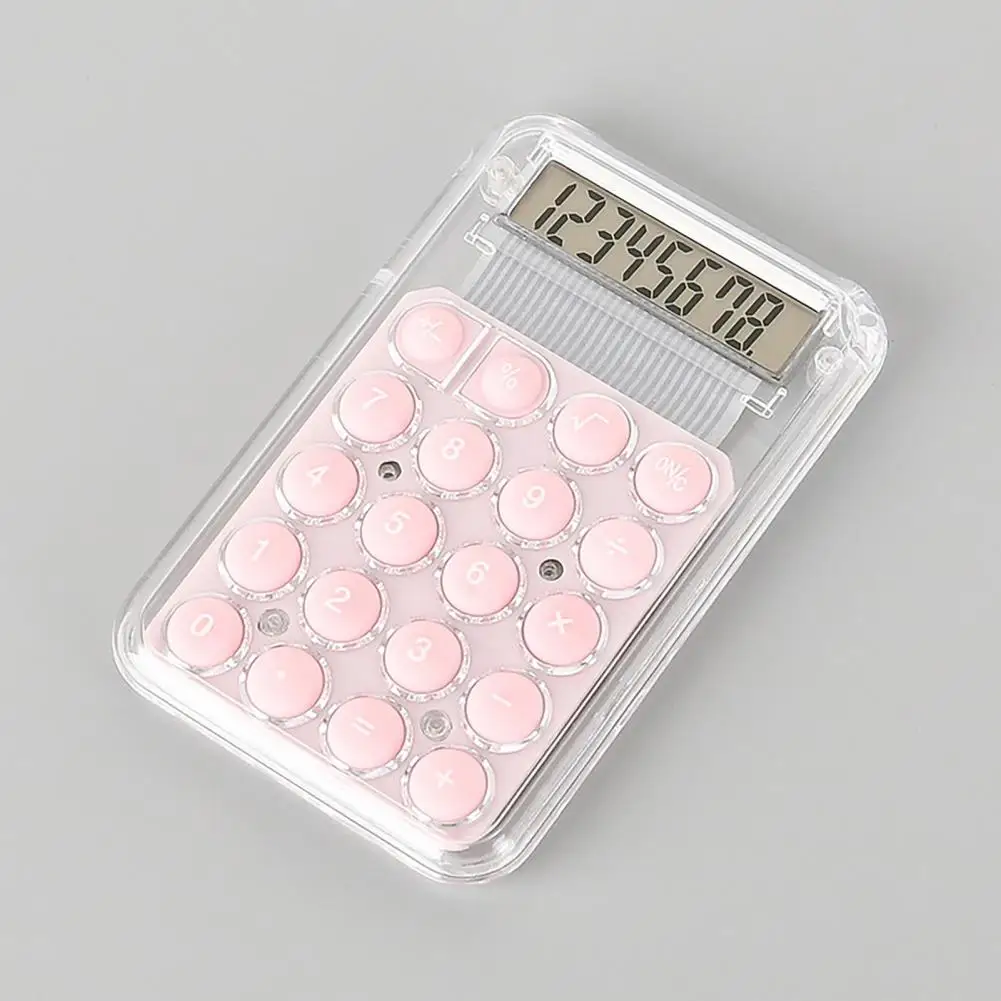 Карманный калькулятор, портативный калькулятор для путешествий, портативный мини-калькулятор с ЖК-дисплеем и большими кнопками, аккумулятор для удобства