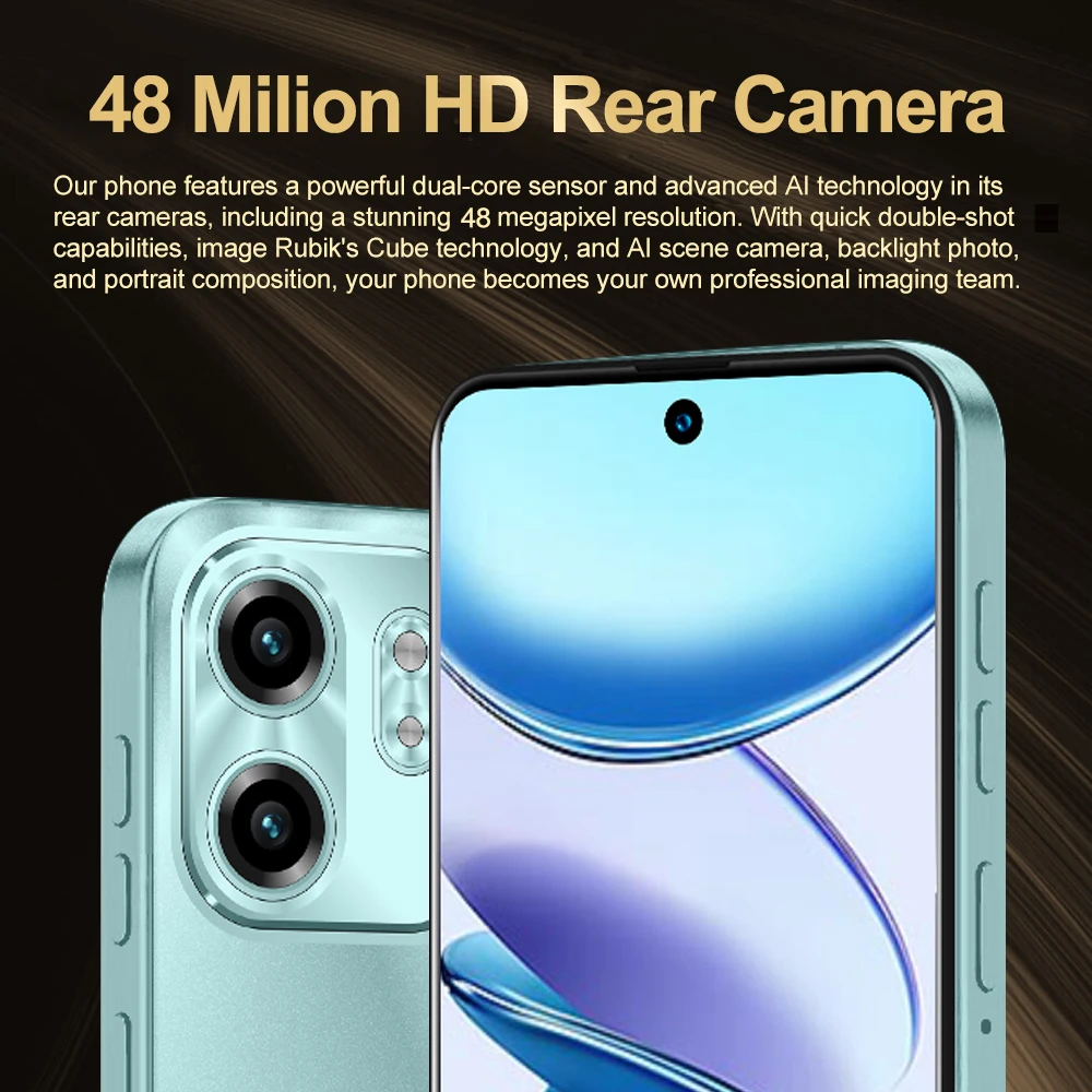 هاتف FUFFI X7 Pro الذكي Android14 5G بطاقة مزدوجة 6.56 بوصة HD 12GB + 1TB ROM MTK 8 Core 5800mAh Google Play Store الهاتف المحمول