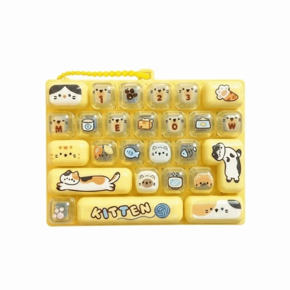 26 Keys Layout Keyboard Fidget Mechanical Switch Lightweight Backpack Key Chain Pendant Mini Size Portable Fingertip Focus