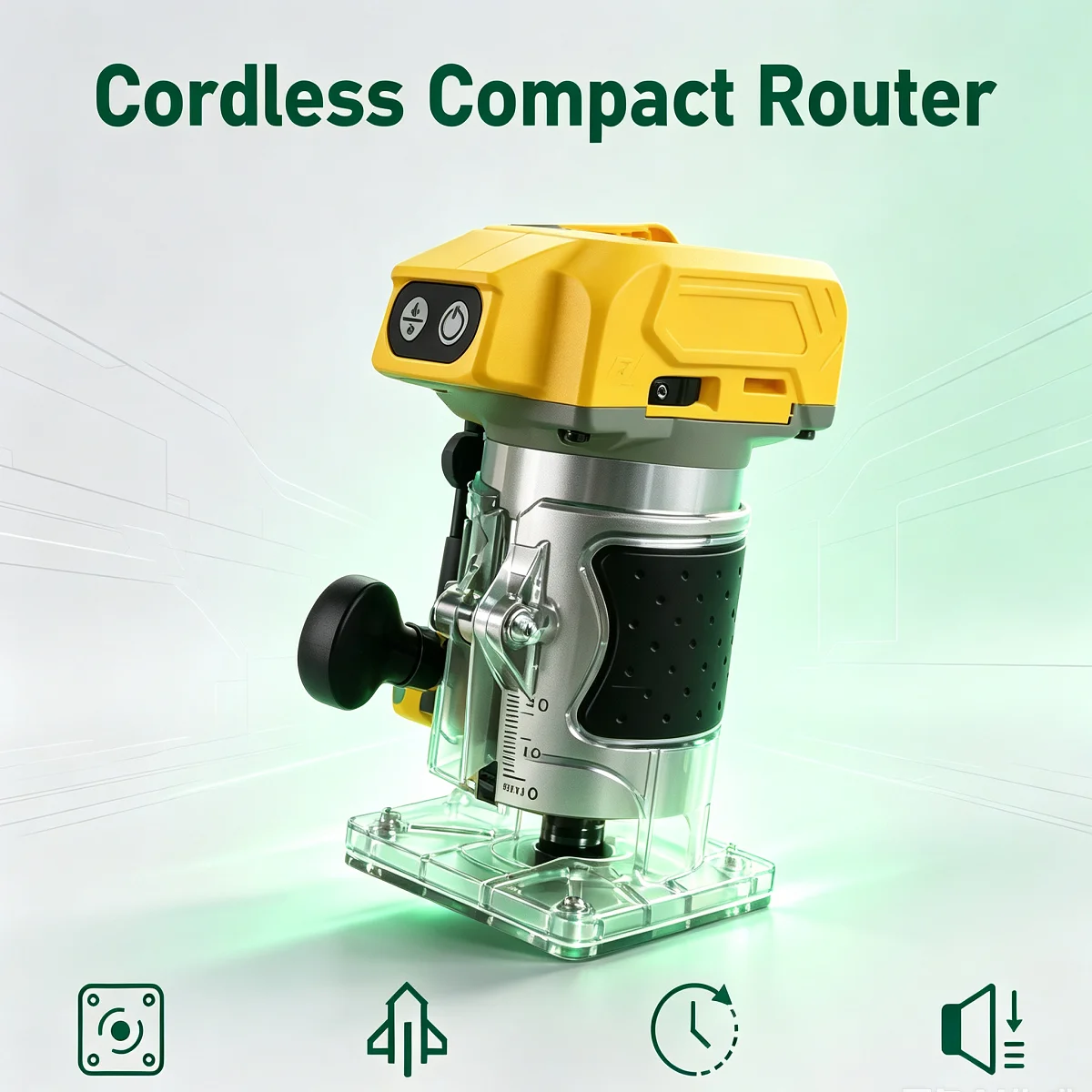 21V Electric Brushless Woodworking Trimmer Router 2000W 30000rpm 6.35mm Collet Slotting Engraving Machine for Wood Grooving