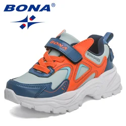 BONA  New Designers Casual Shoes Fashion Comfortable Shoes For Girls Breathable Sneakers Kids Sport Jogging Shoes Children