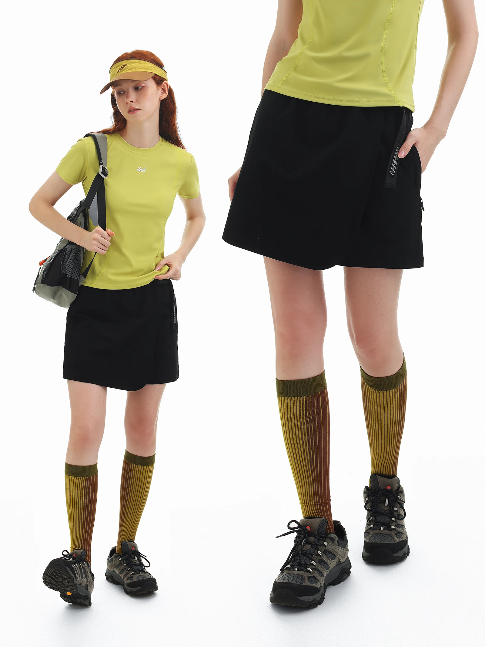 DSU Women's Outdoor Sporty Skort Shorts Breathable Hiking Anti-Light Walking A-Line Skort Shorts Quick-Dry Natural Waist Elas...