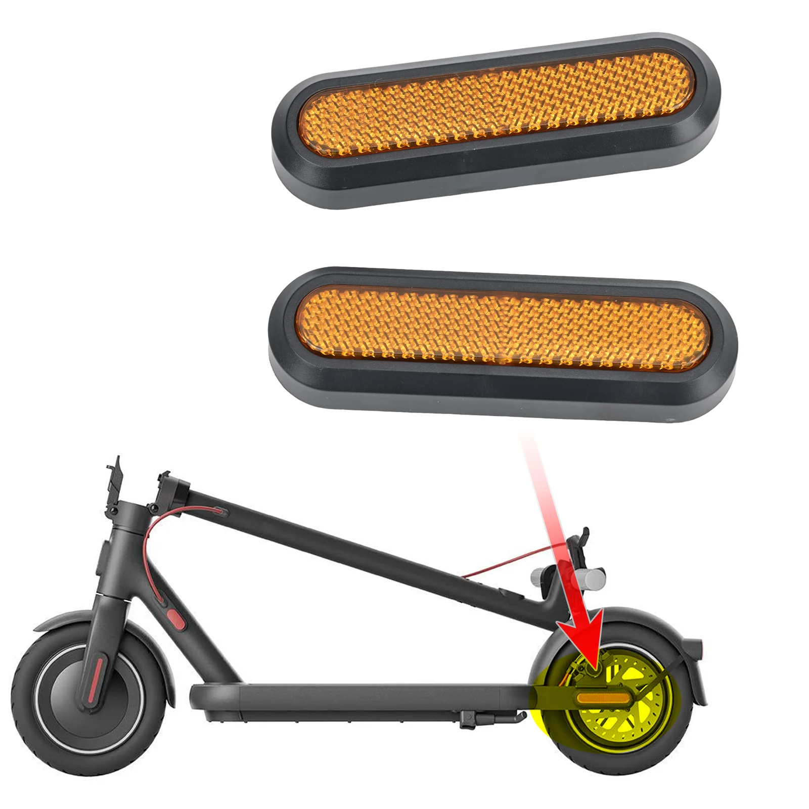 Reflective Shell For Xiaomi Electric Scooter 4 Rear Wheel Safety Decorative Cover With Screws Yellow Warning Light Parts