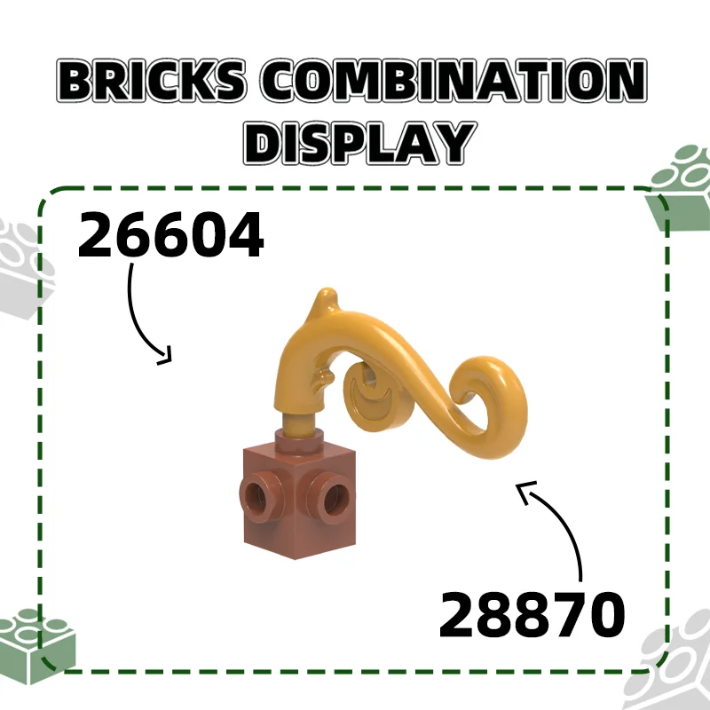 Wange 152Pcs/Lot 28870  Curved Plant Stem Building Blocks MOC Roof Accessories Part Compatible with Brick Children Toys Gift Box